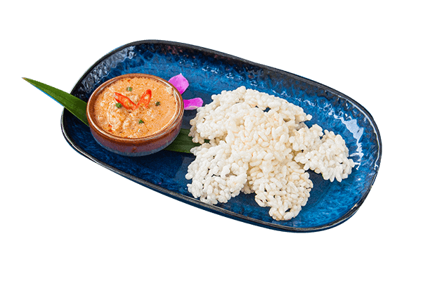 Crispy rice cracker and shrimp paste